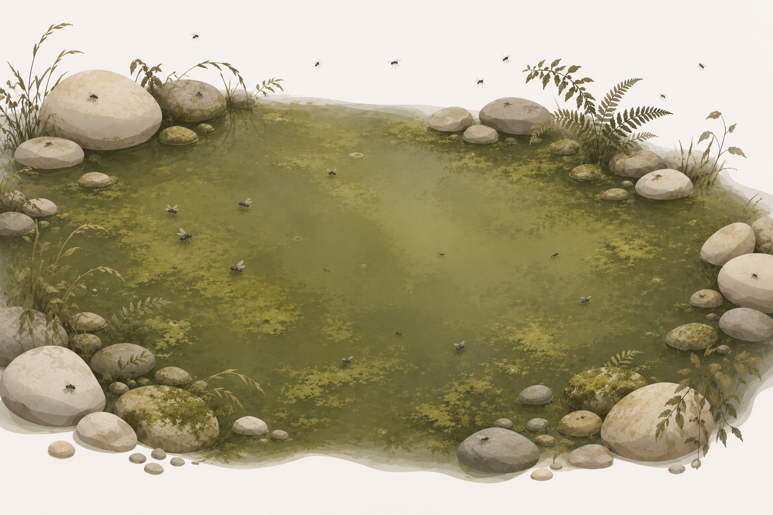 Stagnation, still water with no movement